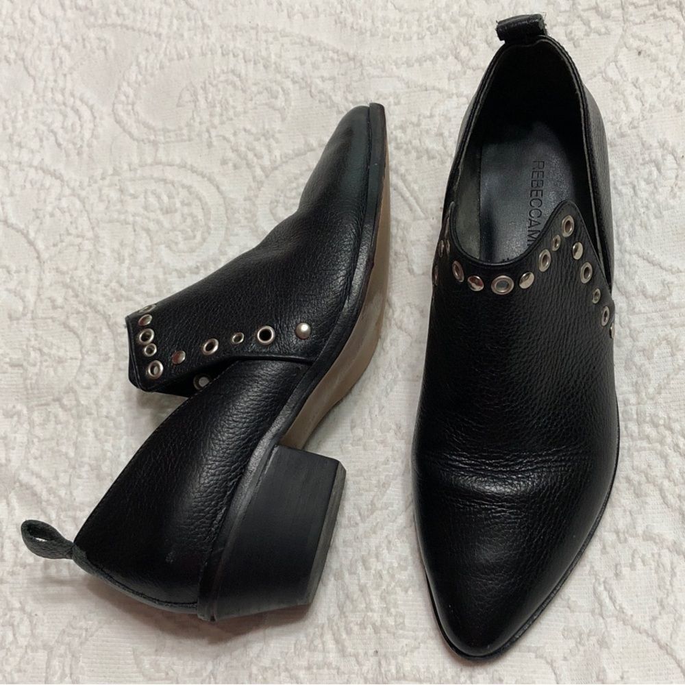 Rebecca Minkoff Black Leather Ankle Boots Size 5.5M
